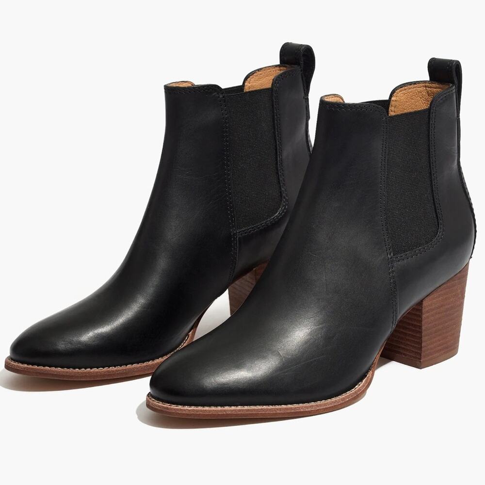Madewell 7 regan bootie black heeled